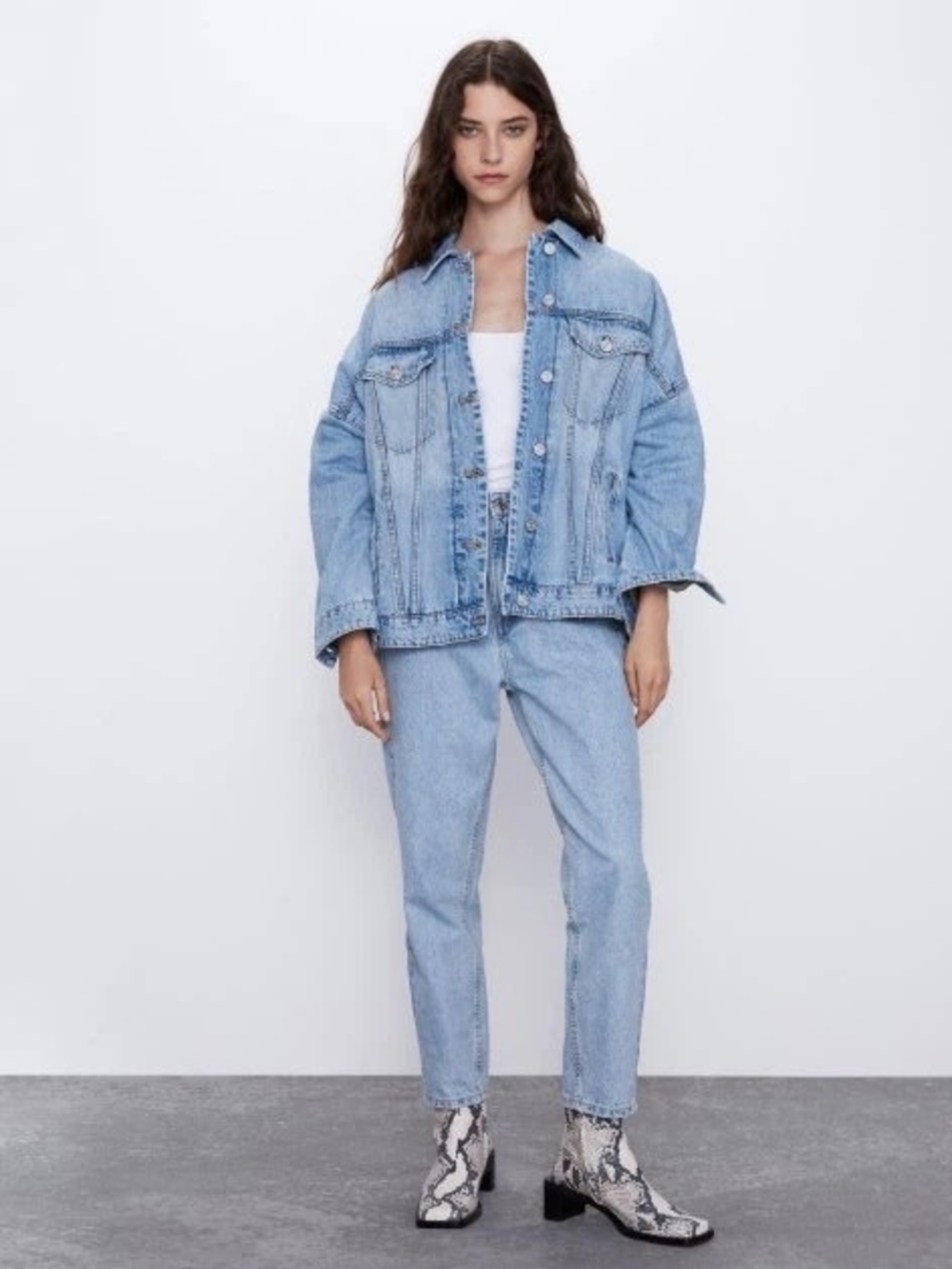 Zara Sherpa Lined Jean Jacket